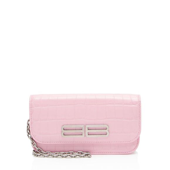 Balenciaga Croc Embossed Gossip Wallet on Chain - Picture 1 of 12
